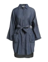 Fabiana Filippi Woman Mini Dress Blue Size 10 Cotton, Ecobrass In Blue