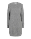 Fabiana Filippi Woman Mini Dress Grey Size 14 Virgin Wool, Textile Fibers, Mohair Wool, Alpaca Wool,