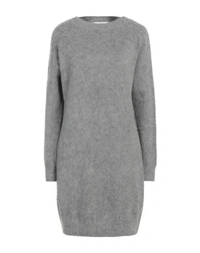 Fabiana Filippi Woman Mini Dress Grey Size 14 Virgin Wool, Textile Fibers, Mohair Wool, Alpaca Wool,