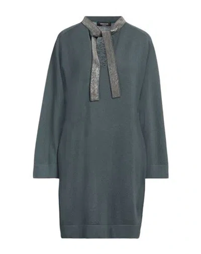 Fabiana Filippi Woman Mini Dress Lead Size 12 Virgin Wool, Silk, Cashmere, Ecobrass In Grey