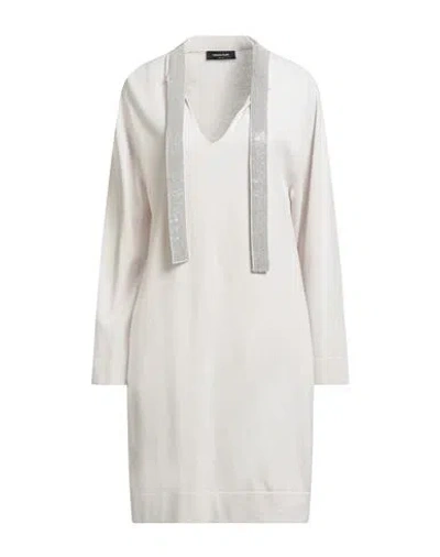 Fabiana Filippi Woman Mini Dress Light Grey Size 12 Virgin Wool, Silk, Cashmere, Ecobrass