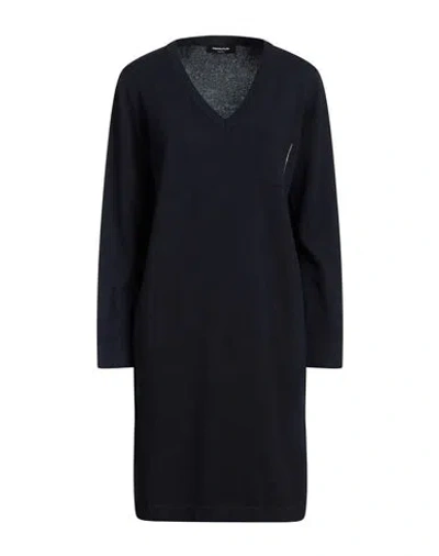 Fabiana Filippi Woman Mini Dress Midnight Blue Size 12 Virgin Wool, Silk, Cashmere In Gold