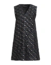 Fabiana Filippi Woman Mini Dress Navy Size 10 Polyester, Metallic Fiber In Black
