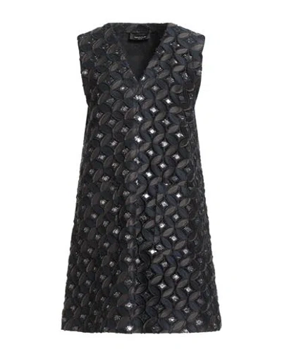 Fabiana Filippi Woman Mini Dress Navy Size 10 Polyester, Metallic Fiber In Black