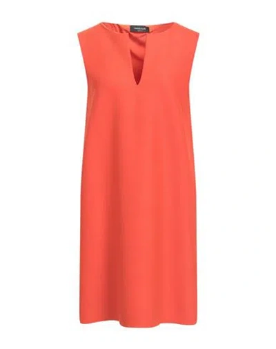 Fabiana Filippi Woman Mini Dress Orange Size 10 Polyester, Virgin Wool, Elastane