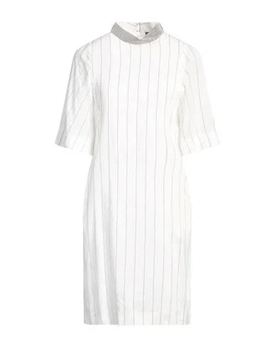 Fabiana Filippi Woman Mini Dress White Size 4 Linen, Viscose, Silk, Cotton, Ecobrass