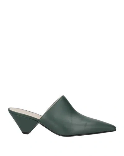 FABIANA FILIPPI FABIANA FILIPPI WOMAN MULES & CLOGS DARK GREEN SIZE 8 LEATHER