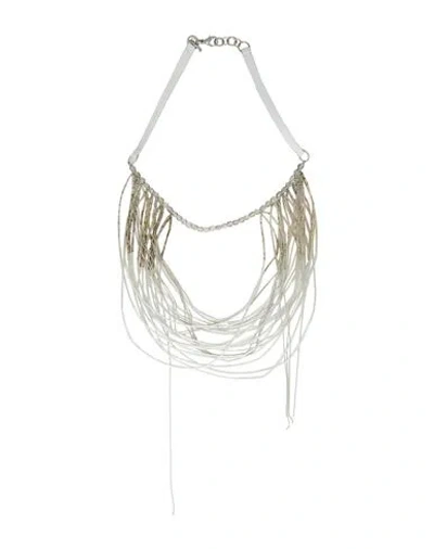 Fabiana Filippi Woman Necklace White Size - Leather, Metal