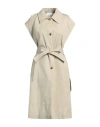 Fabiana Filippi Woman Overcoat & Trench Coat Beige Size 14 Cotton In Beige