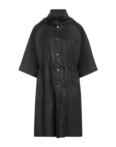 Fabiana Filippi Woman Overcoat & Trench Coat Black Size 12 Cotton