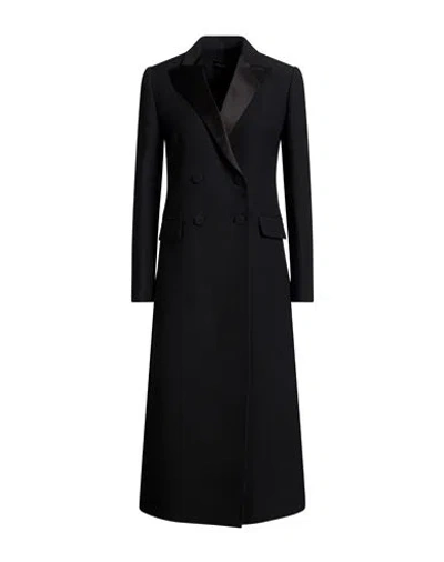 Fabiana Filippi Woman Overcoat & Trench Coat Black Size 8 Wool, Silk