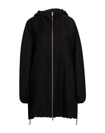 Fabiana Filippi Woman Overcoat & Trench Coat Black Size M Linen, Virgin Wool