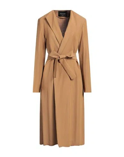 Fabiana Filippi Woman Overcoat & Trench Coat Camel Size 6 Viscose, Linen In Beige