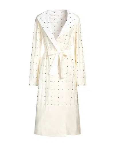 Fabiana Filippi Woman Overcoat & Trench Coat Cream Size 10 Viscose, Cupro, Polyester In White