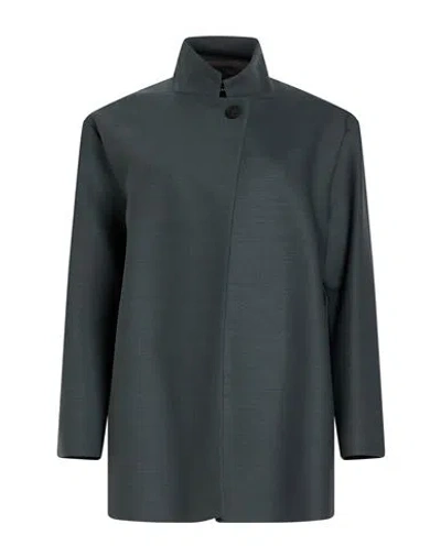 Fabiana Filippi Woman Overcoat & Trench Coat Deep Teal Size 2 Viscose, Silk, Cotton In Gray