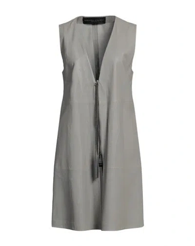 Fabiana Filippi Woman Overcoat & Trench Coat Grey Size 4 Leather, Ecobrass