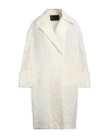 Fabiana Filippi Woman Overcoat & Trench Coat Ivory Size 4 Polyester, Polyamide In White