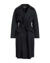 Fabiana Filippi Woman Overcoat & Trench Coat Midnight Blue Size 14 Cotton