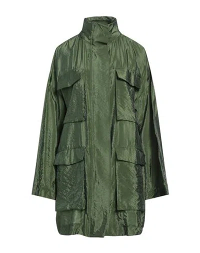 Fabiana Filippi Woman Overcoat & Trench Coat Military Green Size 10 Cotton, Polyester