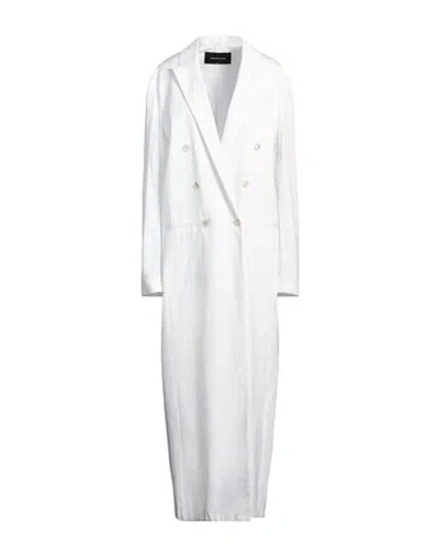 Fabiana Filippi Woman Overcoat & Trench Coat White Size 12 Cotton