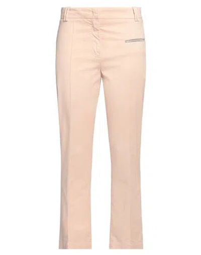 Fabiana Filippi Woman Pants Beige Size 10 Cotton, Elastane, Ecobrass