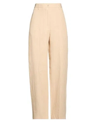 Fabiana Filippi Woman Pants Beige Size 12 Linen, Viscose, Polyester In Pink