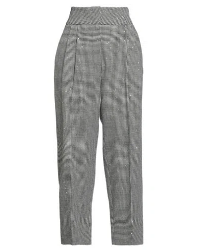 Fabiana Filippi Woman Pants Black Size 4 Virgin Wool, Cotton, Polyester In Gray