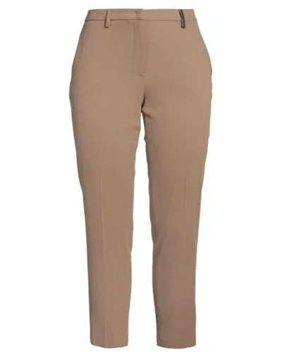 Fabiana Filippi Woman Pants Camel Size 12 Viscose, Lyocell, Virgin Wool, Elastane, Ecobrass In Brown
