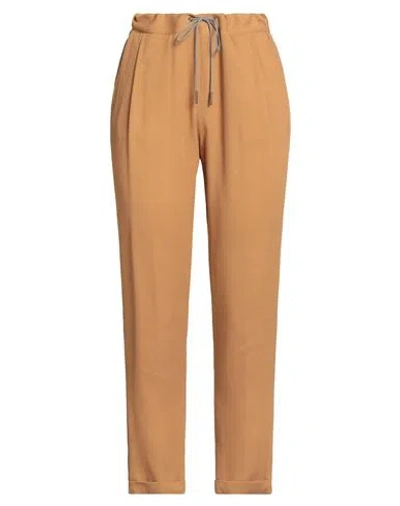 Fabiana Filippi Woman Pants Camel Size 4 Acetate, Silk, Polyester, Elastane In Gold