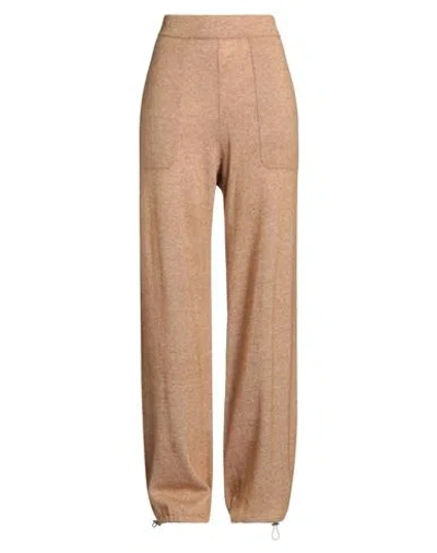 Fabiana Filippi Woman Pants Camel Size 4 Alpaca Wool, Cotton In Brown