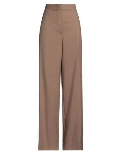 Fabiana Filippi Woman Pants Camel Size 8 Merino Wool In Brown
