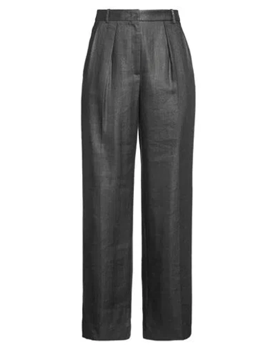 Fabiana Filippi Woman Pants Charcoal Size 6 Linen, Polyamide, Ecobrass In Gray