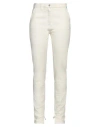 Fabiana Filippi Woman Pants Cream Size 8 Cotton, Elastane In Neutral