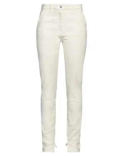 Fabiana Filippi Woman Pants Cream Size 8 Cotton, Elastane In Neutral