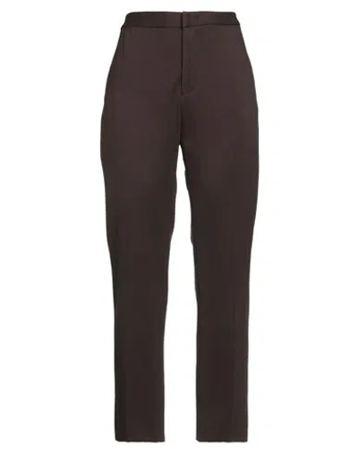 Fabiana Filippi Woman Pants Dark Brown Size 14 Viscose, Polyamide, Elastane