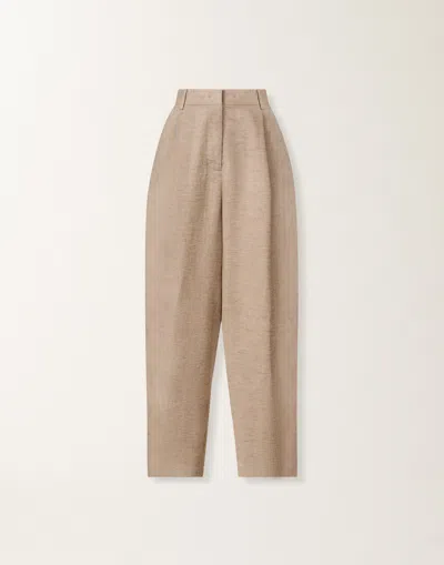 Fabiana Filippi Linen Canvas Pants In Neutral