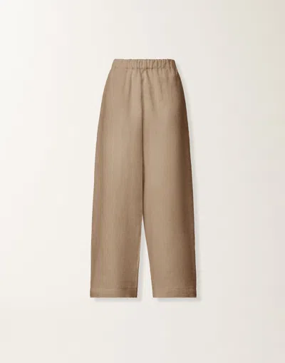 Fabiana Filippi Trevi Pants In Taupe Linen Canvas In Brown