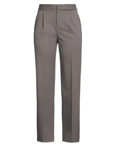 Fabiana Filippi Woman Pants Grey Size 12 Virgin Wool, Elastane, Ecobrass In Brown