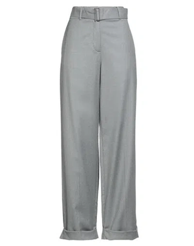 Fabiana Filippi Woman Pants Grey Size 12 Virgin Wool, Polyamide, Elastane In Gray
