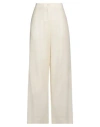 Fabiana Filippi Woman Pants Ivory Size 12 Virgin Wool, Silk In White