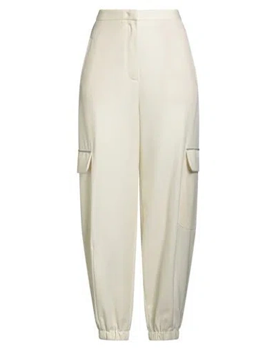 Fabiana Filippi Woman Pants Ivory Size 6 Virgin Wool, Ecobrass In Neutral