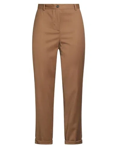 Fabiana Filippi Woman Pants Khaki Size 6 Virgin Wool, Polyamide, Elastane In Brown