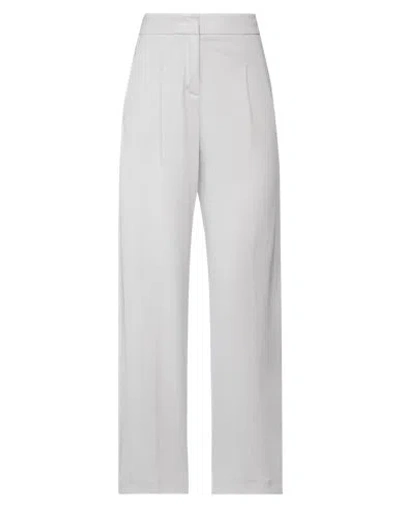 Fabiana Filippi Woman Pants Light Grey Size 10 Merino Wool, Polyamide In White
