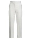 Fabiana Filippi Woman Pants Light Grey Size 4 Polyester, Virgin Wool, Elastane In White