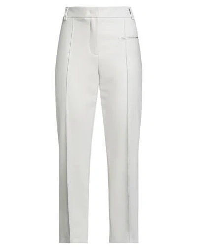 Fabiana Filippi Woman Pants Light Grey Size 4 Polyester, Virgin Wool, Elastane In White