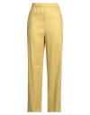 Fabiana Filippi Elasticated Waistband Straight Crepe Trousers In Yellow