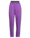 Fabiana Filippi Woman Pants Purple Size 14 Viscose, Cotton, Polyester, Elastane, Polyamide