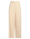 Fabiana Filippi Woman Pants Sand Size 10 Linen, Viscose, Polyester In Beige