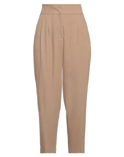 Fabiana Filippi Woman Pants Sand Size 4 Viscose, Lyocell, Virgin Wool, Elastane In Beige
