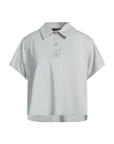Fabiana Filippi Contrasting-fabric Panelled Polo Shirt In Grey
